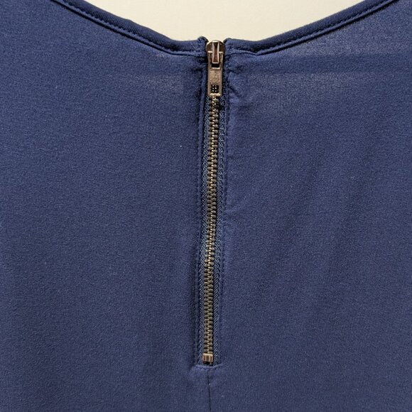 Market & Spruce Hans Crochet Front Mixed Material Top in Navy Blue - Picture 7 of 13